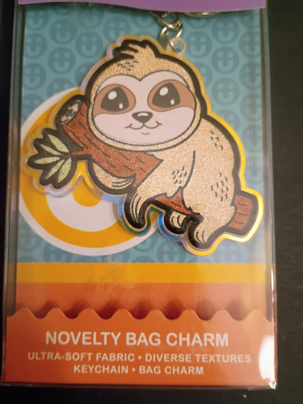 Novelty Sloth Bag Charm Keychain - Beige